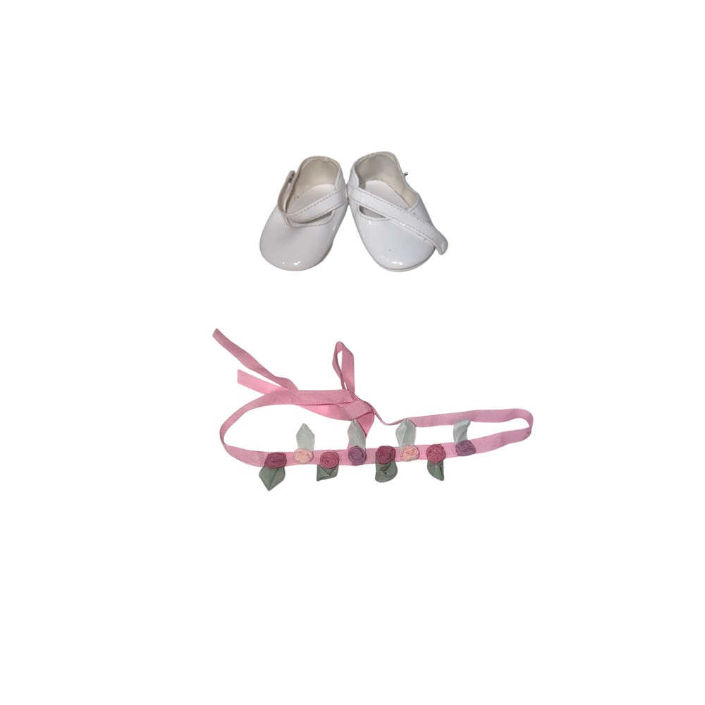 American Girl Samantha Birthday Dress Pinafore Shoes Headband 18" Doll Outfit - Picture 3 of 7